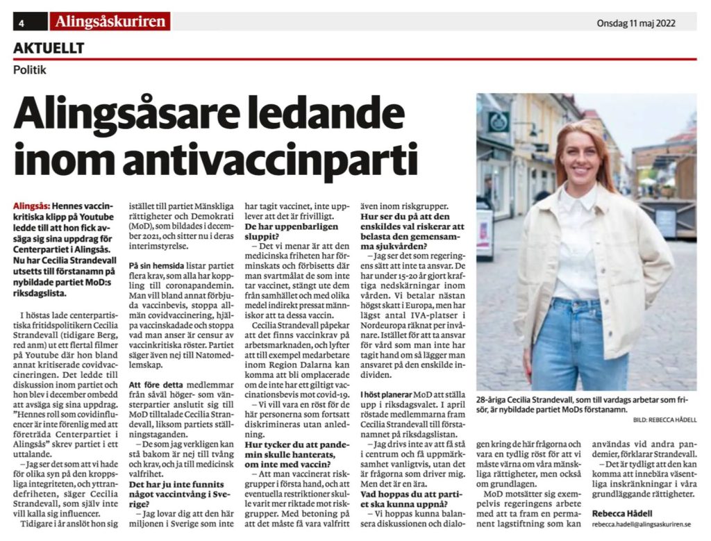 Alingsås tidning, cecilia