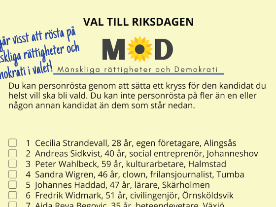 En röst på mod är en röst på mäsnkliga rättigheter och demokrati