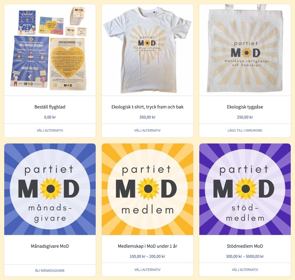 Webbutik mod