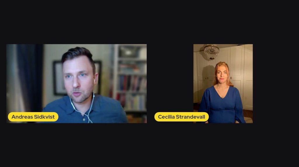 Andreas sidkvist och cecilia strandevall, ordförande och vice ordförande mod