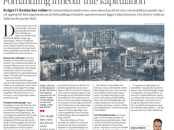 Debattartikel i epochtimes om fredsupproept