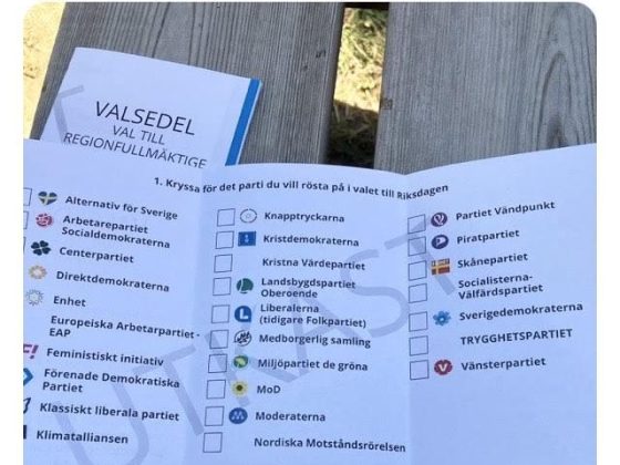 Valmyndighetens förslag på ny valsedel