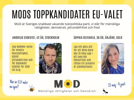 Mods toppkandidater eu valet sophia keivanlo andreas sidkvist