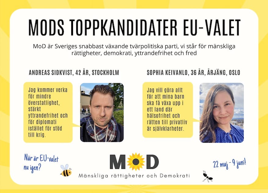 Mods toppkandidater eu valet sophia keivanlo andreas sidkvist