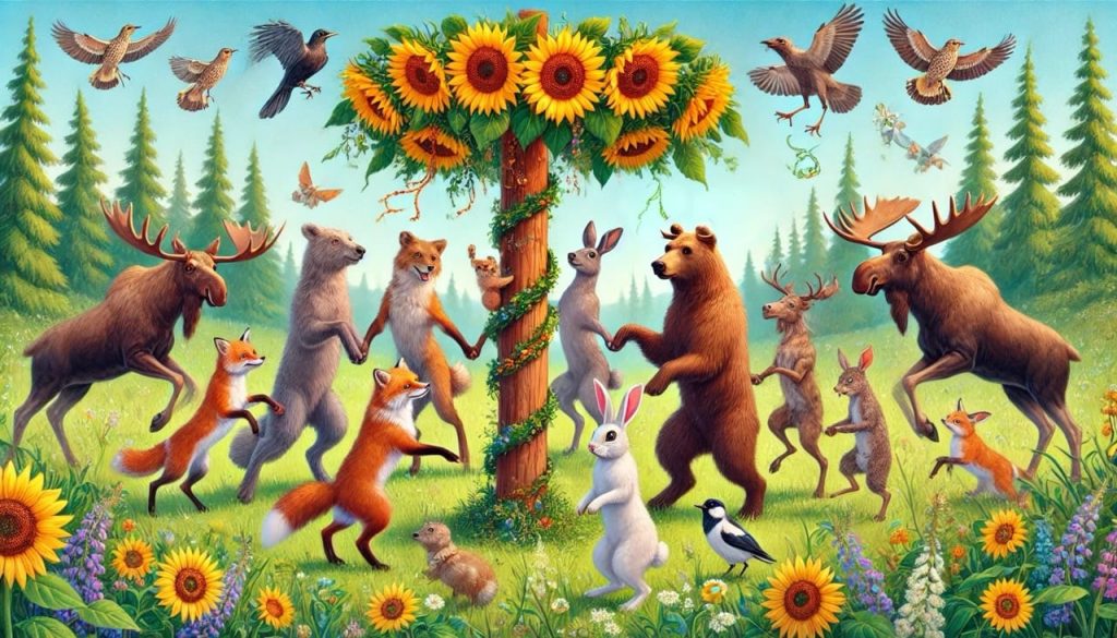 Midsommar med solrosstång stor