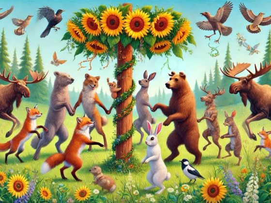 Midsommar med solrosstång stor