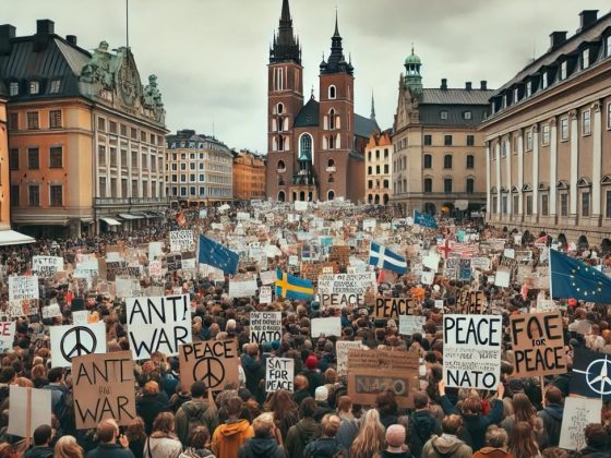 Bild på fredsdemonstration skapad av ai för illustration 2 stor