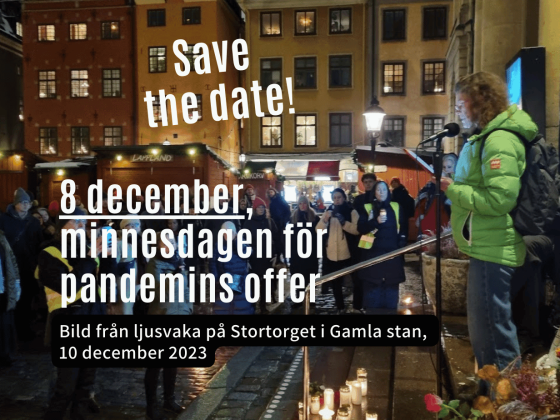 Minnesdagen för pandemins offer 8 december 2024